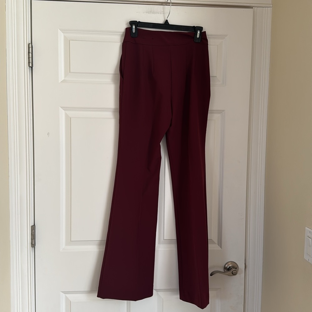 Express Wine Ruby Red Super High Waisted Rise Fla… - image 7
